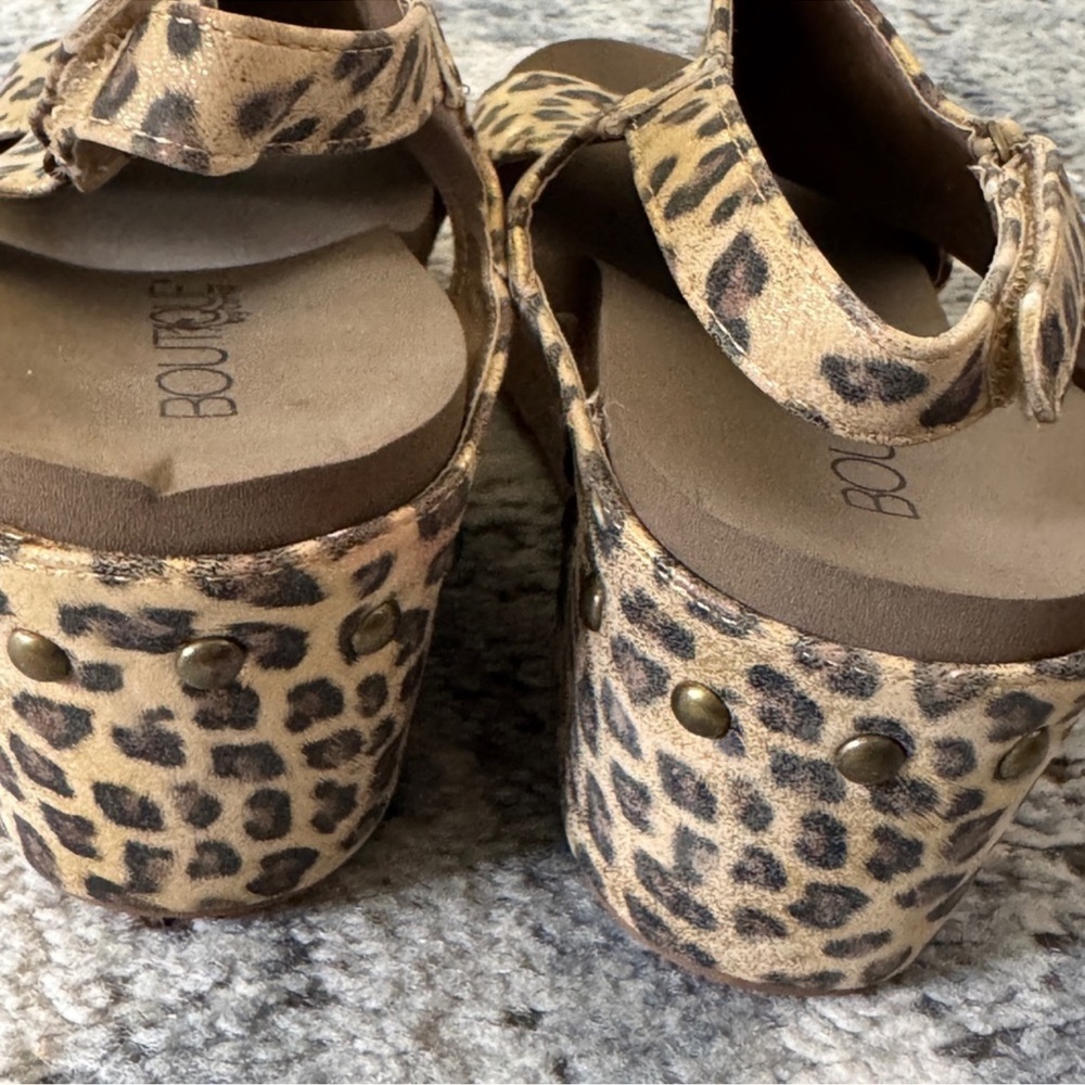 NEW Corky’s Boutique Carly wedge gold leopard sandals 10 cork platform heels - Picture 4 of 5